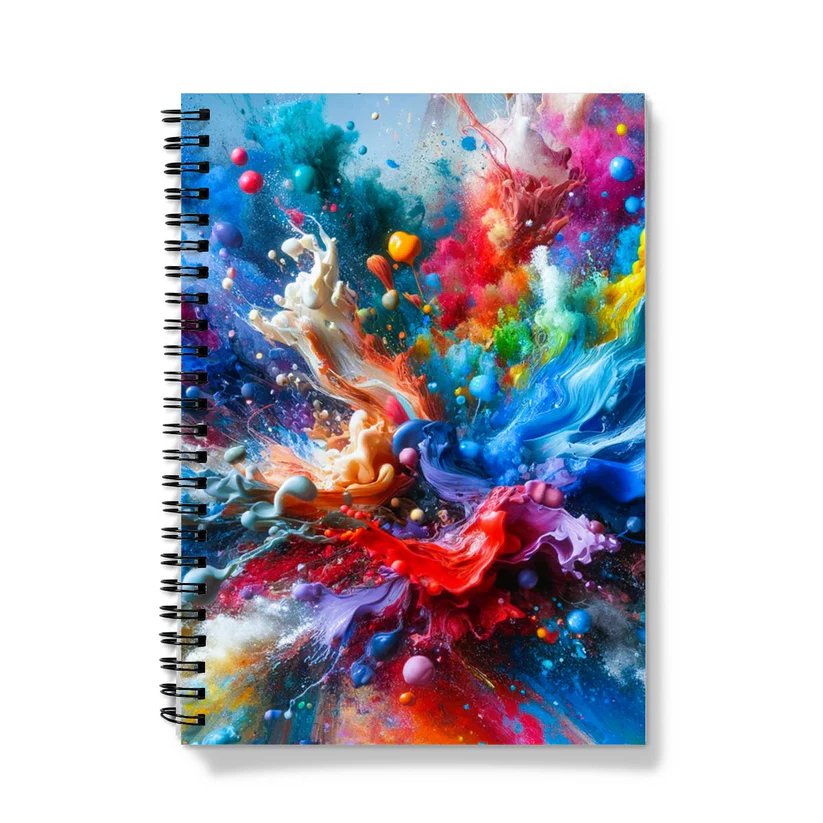 Notebook for Business Planning - Acrylic paint splash spiral notebook