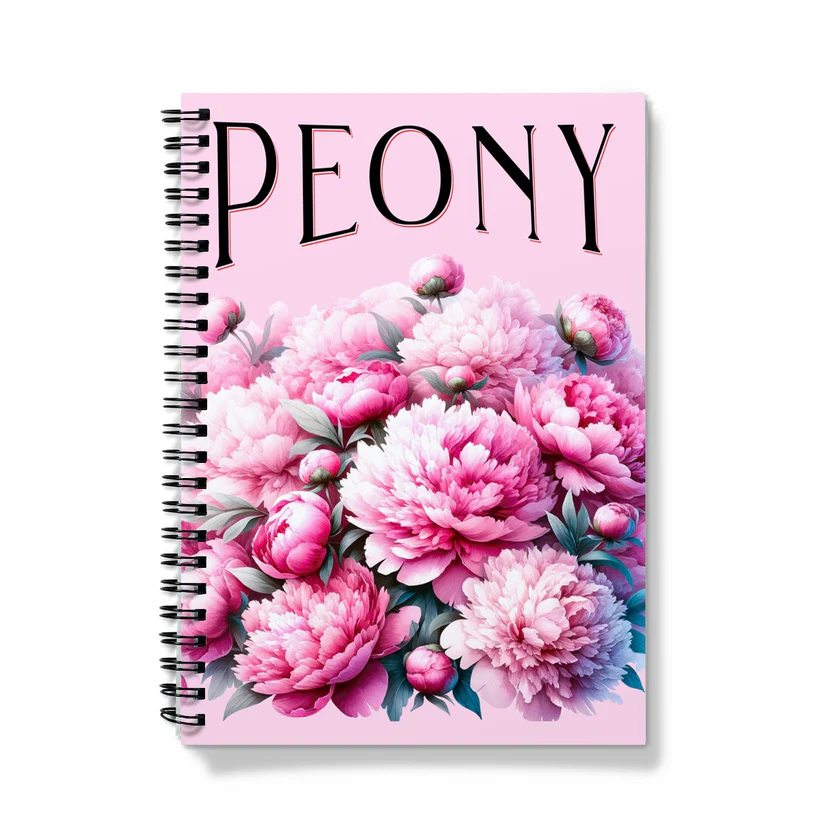 Notebook for Business Planning - peony flowers pink notebook