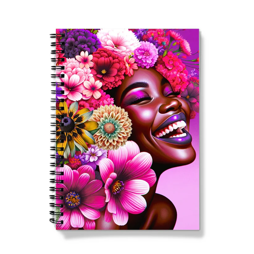 Happy woman spiral notebook